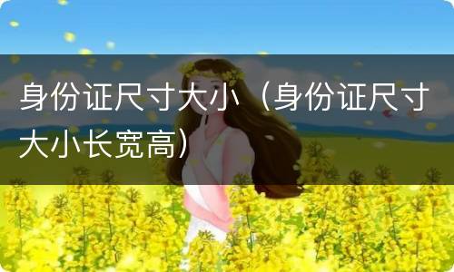 身份证尺寸大小（身份证尺寸大小长宽高）