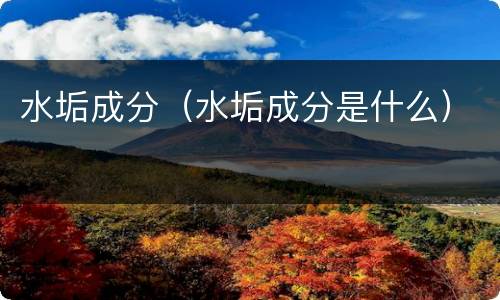 水垢成分（水垢成分是什么）