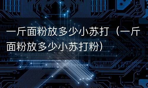 一斤面粉放多少小苏打（一斤面粉放多少小苏打粉）