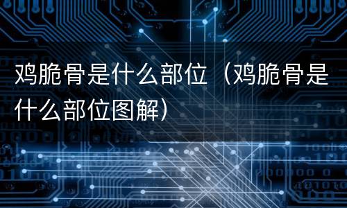 鸡脆骨是什么部位（鸡脆骨是什么部位图解）