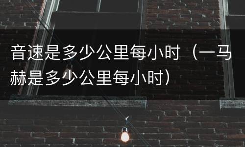 音速是多少公里每小时（一马赫是多少公里每小时）