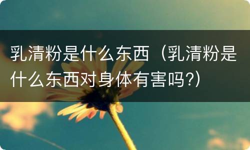 乳清粉是什么东西（乳清粉是什么东西对身体有害吗?）