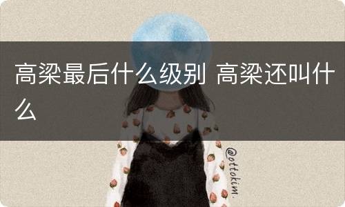 高梁最后什么级别 高梁还叫什么