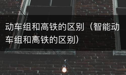 动车组和高铁的区别（智能动车组和高铁的区别）