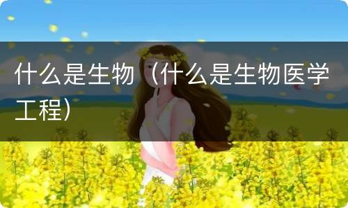 什么是生物（什么是生物医学工程）