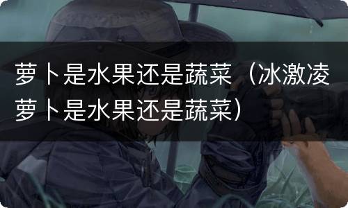 萝卜是水果还是蔬菜（冰激凌萝卜是水果还是蔬菜）