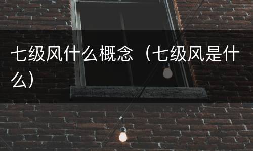 七级风什么概念（七级风是什么）