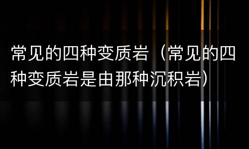 常见的四种变质岩（常见的四种变质岩是由那种沉积岩）