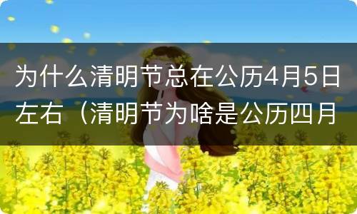 为什么清明节总在公历4月5日左右（清明节为啥是公历四月五号）