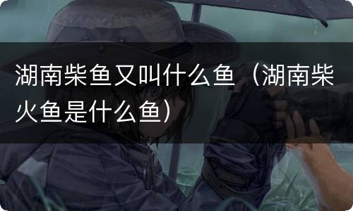 湖南柴鱼又叫什么鱼（湖南柴火鱼是什么鱼）