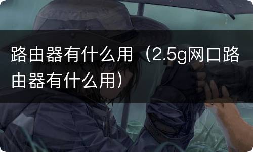 路由器有什么用（2.5g网口路由器有什么用）