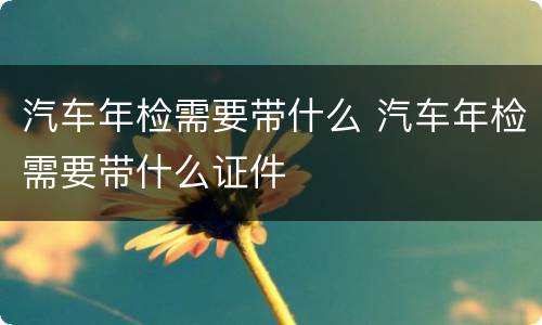 汽车年检需要带什么 汽车年检需要带什么证件