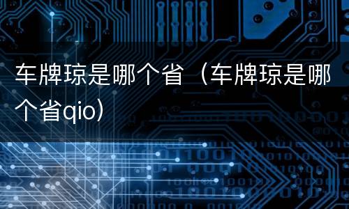 车牌琼是哪个省（车牌琼是哪个省qio）