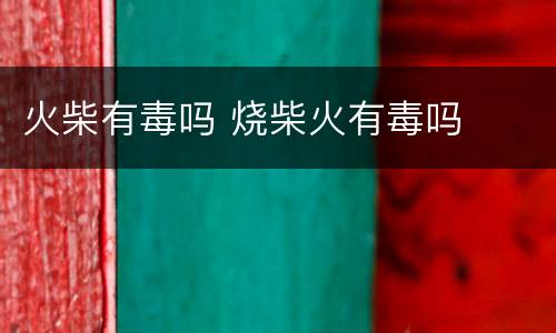 火柴有毒吗 烧柴火有毒吗
