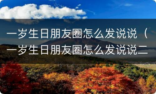 一岁生日朋友圈怎么发说说（一岁生日朋友圈怎么发说说二胎）