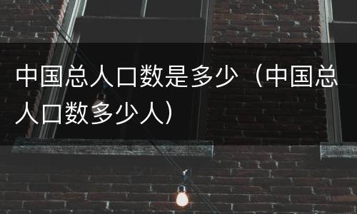 中国总人口数是多少（中国总人口数多少人）