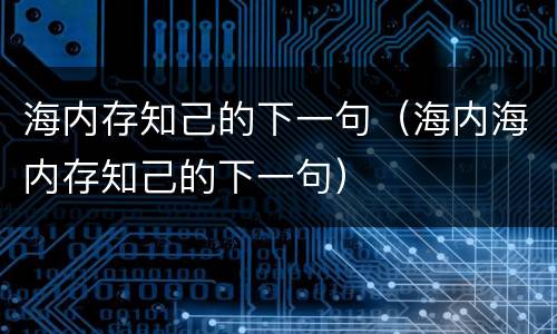 海内存知己的下一句（海内海内存知己的下一句）