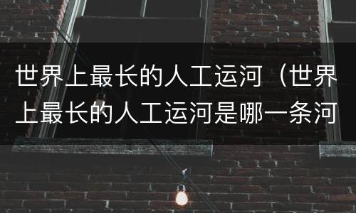 世界上最长的人工运河（世界上最长的人工运河是哪一条河）