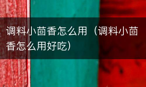 调料小茴香怎么用（调料小茴香怎么用好吃）