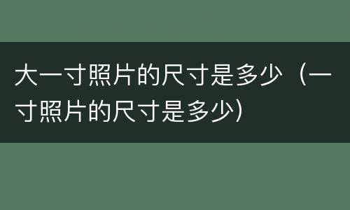 大一寸照片的尺寸是多少（一寸照片的尺寸是多少）