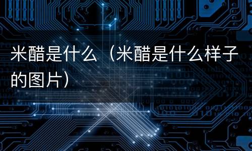 米醋是什么（米醋是什么样子的图片）