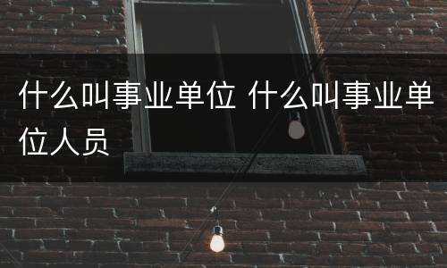 什么叫事业单位 什么叫事业单位人员