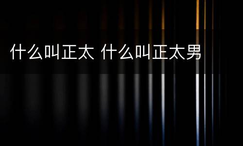 什么叫正太 什么叫正太男