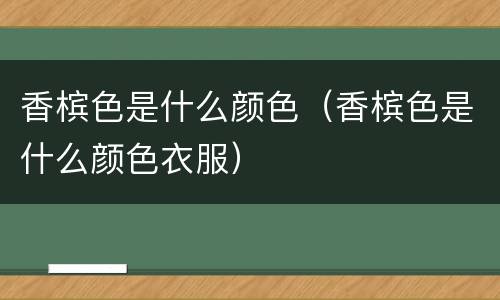 香槟色是什么颜色（香槟色是什么颜色衣服）