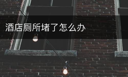 酒店厕所堵了怎么办