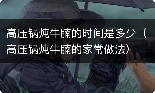 高压锅炖牛腩的时间是多少（高压锅炖牛腩的家常做法）