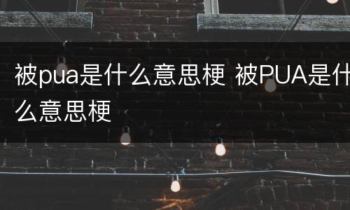 被pua是什么意思梗 被PUA是什么意思梗