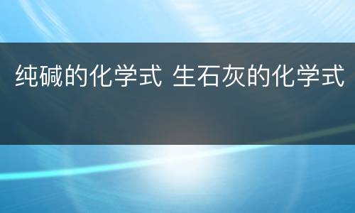 纯碱的化学式 生石灰的化学式