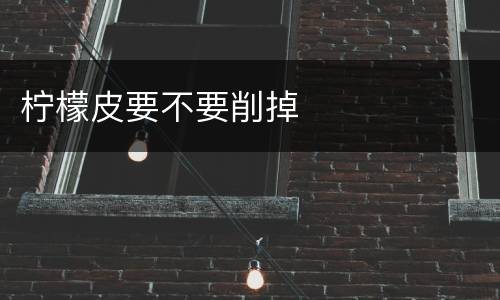 柠檬皮要不要削掉