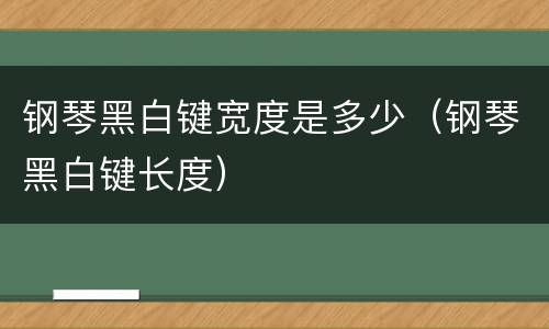 钢琴黑白键宽度是多少（钢琴黑白键长度）