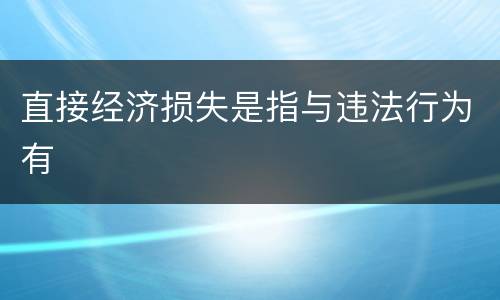直接经济损失是指与违法行为有