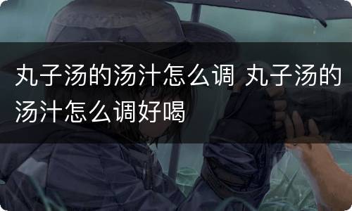 丸子汤的汤汁怎么调 丸子汤的汤汁怎么调好喝