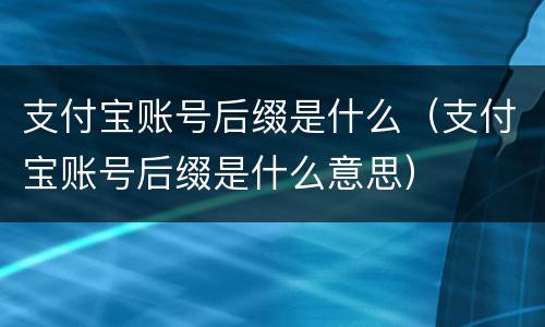 支付宝账号后缀是什么（支付宝账号后缀是什么意思）