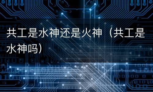 共工是水神还是火神（共工是水神吗）