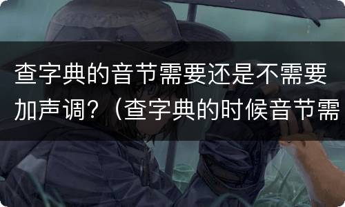 查字典的音节需要还是不需要加声调?（查字典的时候音节需要加声调吗）