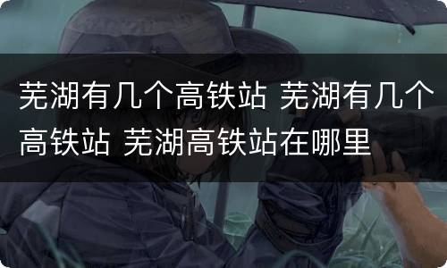 芜湖有几个高铁站 芜湖有几个高铁站 芜湖高铁站在哪里