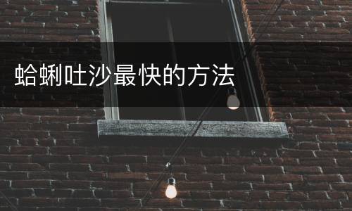 蛤蜊吐沙最快的方法