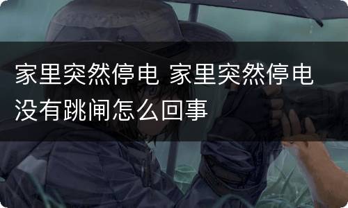 家里突然停电 家里突然停电 没有跳闸怎么回事