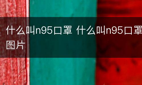 什么叫n95口罩 什么叫n95口罩图片