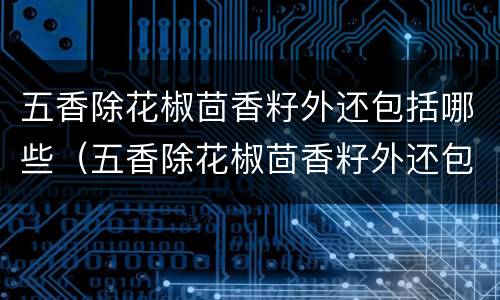 五香除花椒茴香籽外还包括哪些（五香除花椒茴香籽外还包括哪些东西）