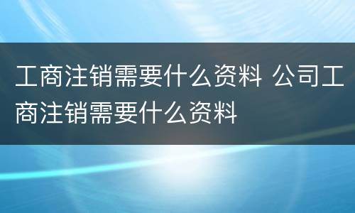 工商注销需要什么资料 公司工商注销需要什么资料