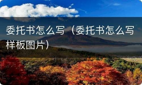 委托书怎么写（委托书怎么写样板图片）