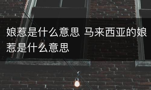 娘惹是什么意思 马来西亚的娘惹是什么意思