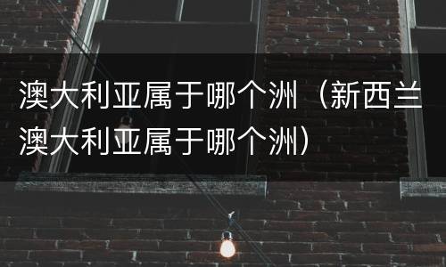 澳大利亚属于哪个洲（新西兰澳大利亚属于哪个洲）
