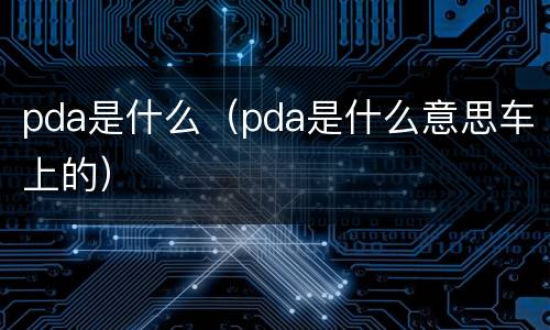pda是什么（pda是什么意思车上的）