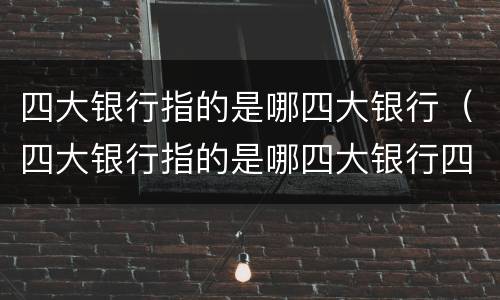 四大银行指的是哪四大银行（四大银行指的是哪四大银行四大）